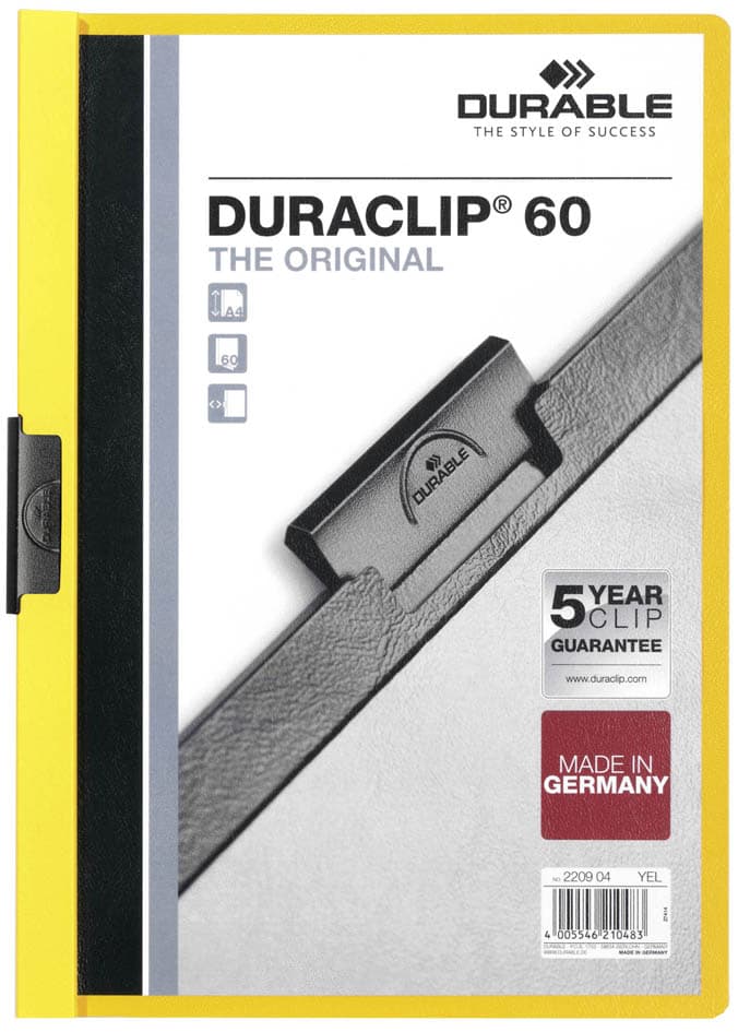 Durable Klemmhefter Duraclip Original 60, Din A4, Gelb