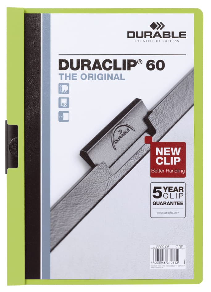 Durable Klemmhefter Duraclip Original 60, Din A4, Grün