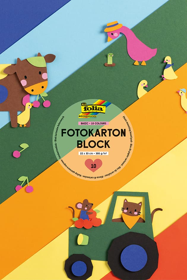 Folia Fotokartonblock, 220 X 330 Mm, Farbig Sortiert