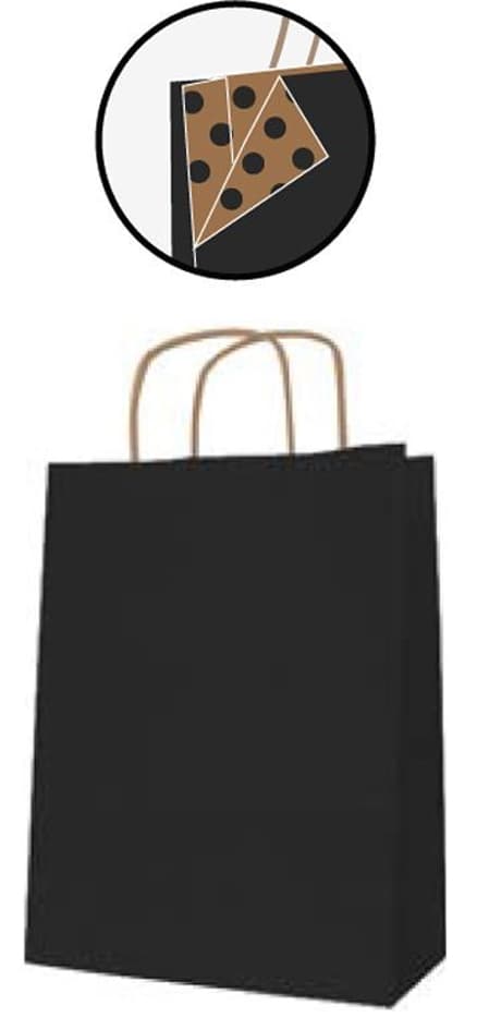 Apli Papiertragetasche - Aus Kraftpapier, Mittel, Schwarz
