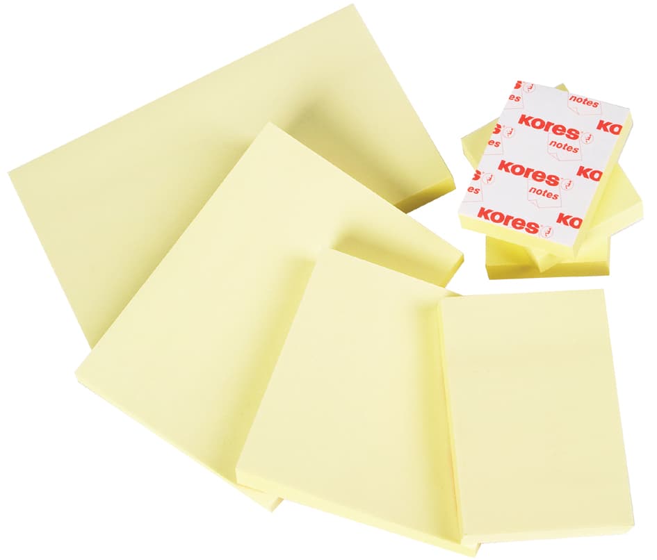 Kores Haftnotizen , Notes, , 75 X 75 Mm, Blanko, Gelb