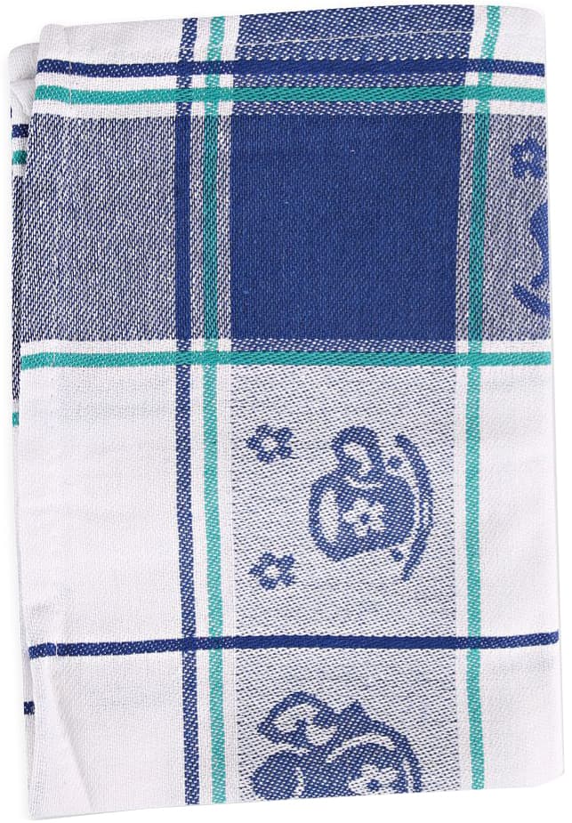 Hygostar Küchentuch , Landhaus, , Baumwolle, Weiß/Blau