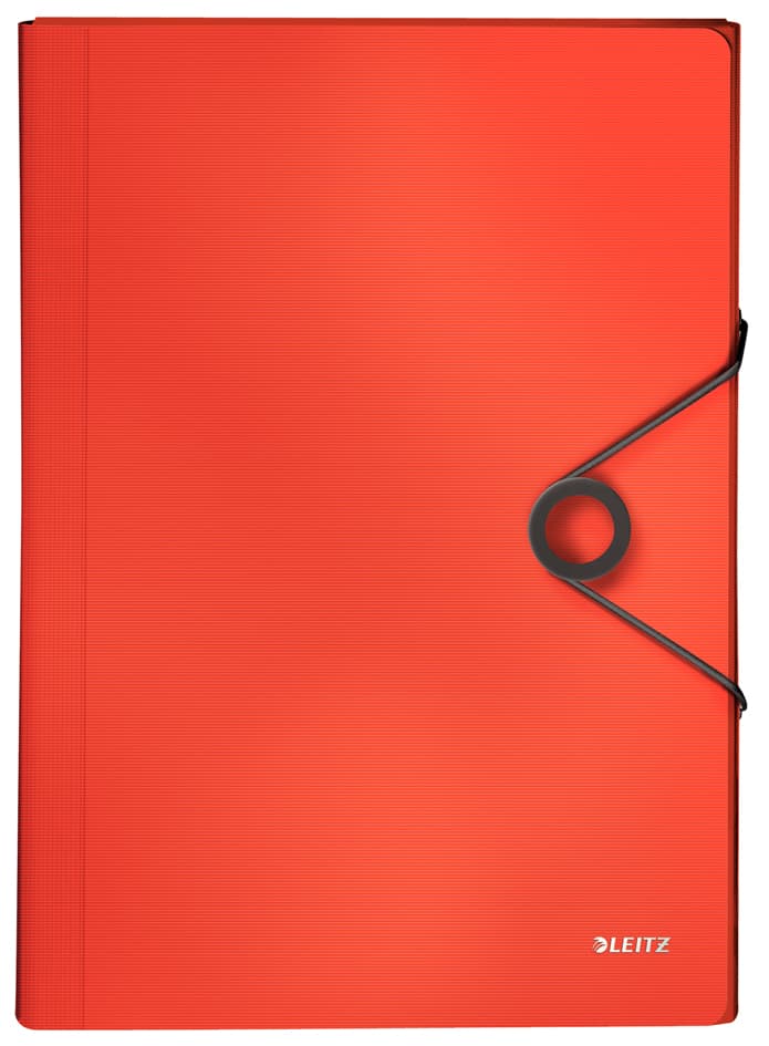 Leitz Fächermappe Solid, A4, Pp, 6 Fächer, Hellrot