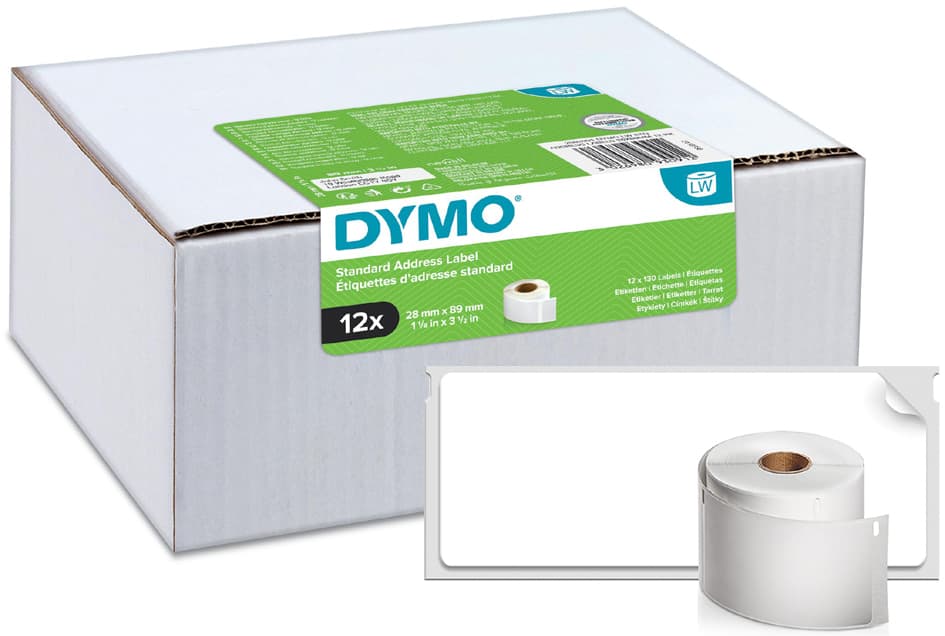 Dymo Labelwriter-Adress-Etiketten, 89 X 28 Mm, Weiß