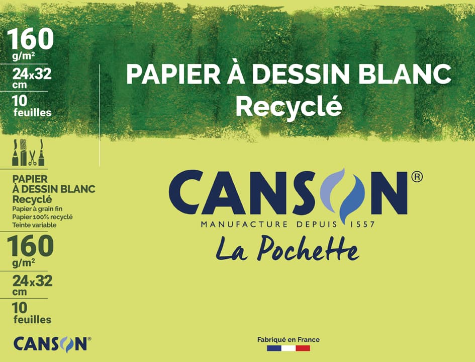 Canson Zeichenpapier Recycling, Weiß, 240 X 320 Mm, 160 G/Qm