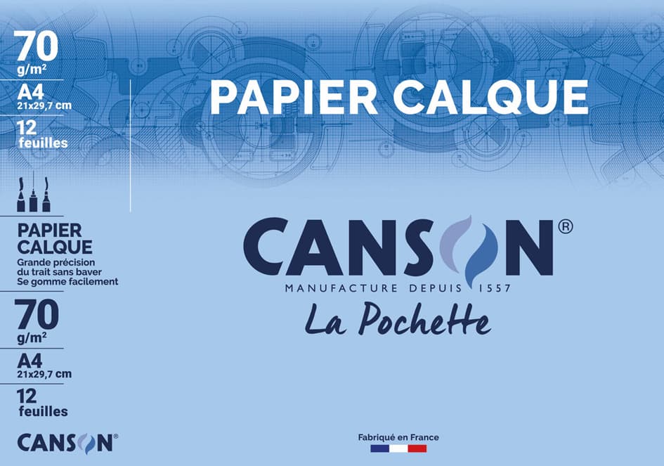 Canson Transparentpapier, Satiniert, Din A4, 70 G/Qm
