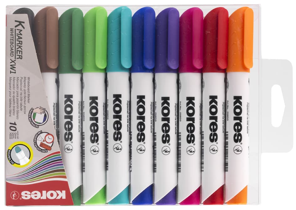 Kores Whiteboard-Marker K Marker Xw2, Keilspitze, 10er Etui