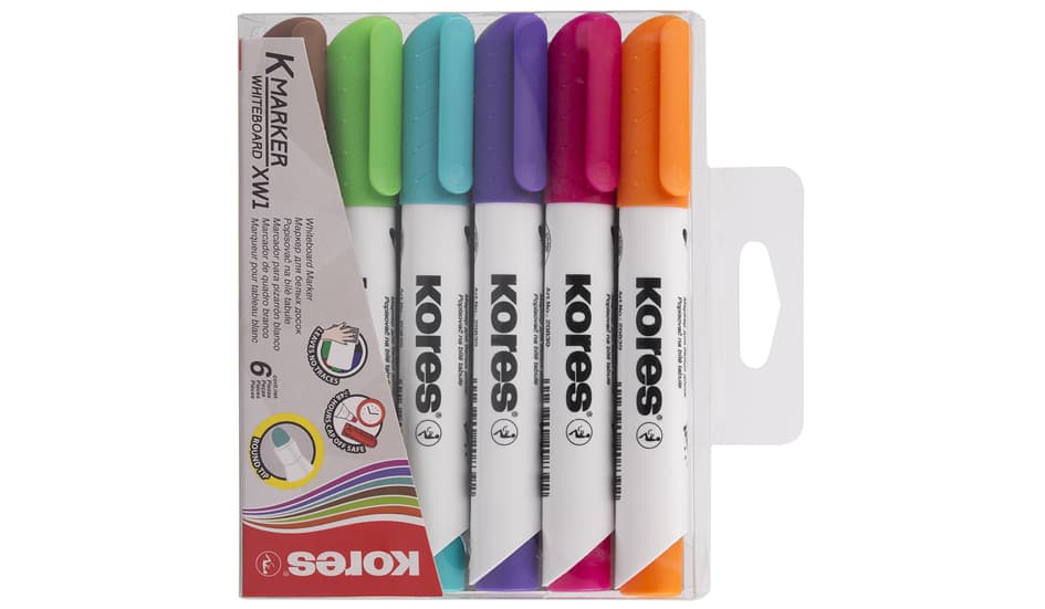 Kores Whiteboard-Marker K Marker Xw1, Rundspitze, 6er Etui