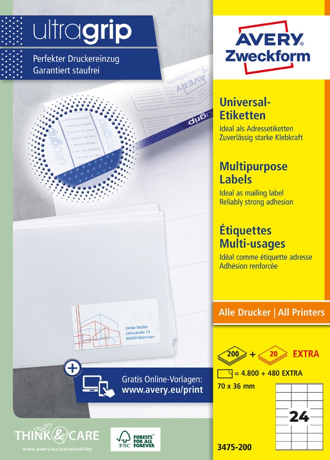 Avery Zweckform Universal-Etiketten, 105 X 148 Mm, Weiß