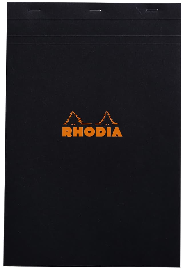 Rhodia Notizblock No. 19, Din A4+, Kariert, Schwarz