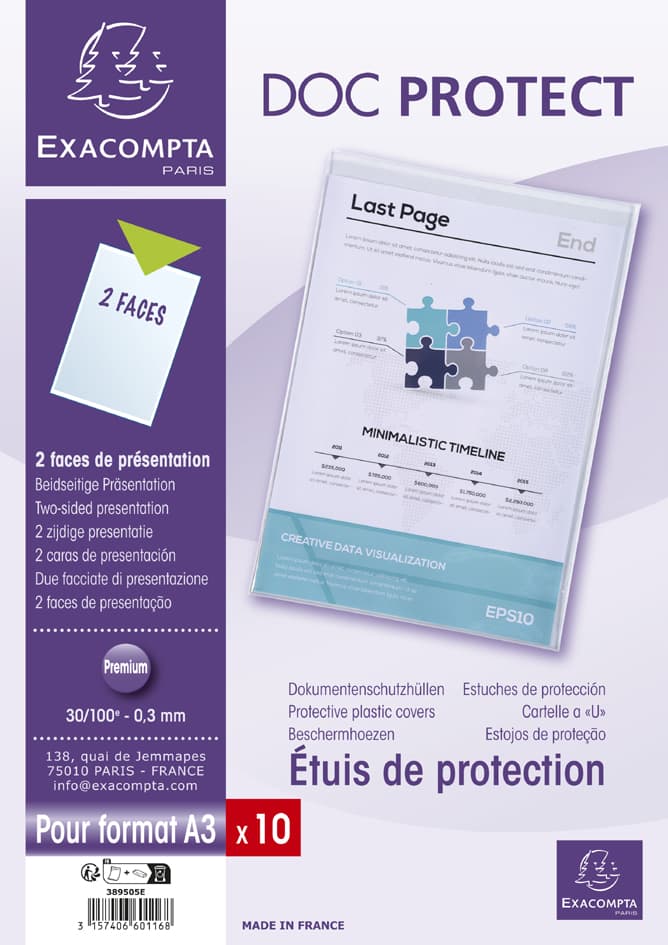 Exacompta Schutzhülle Doc Protect, Din A3, Pvc