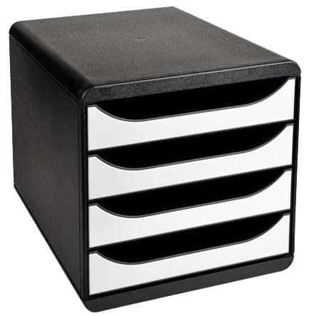 Exacompta Schubladenbox Big-Box, 4 Schübe, Weiß Glänzend