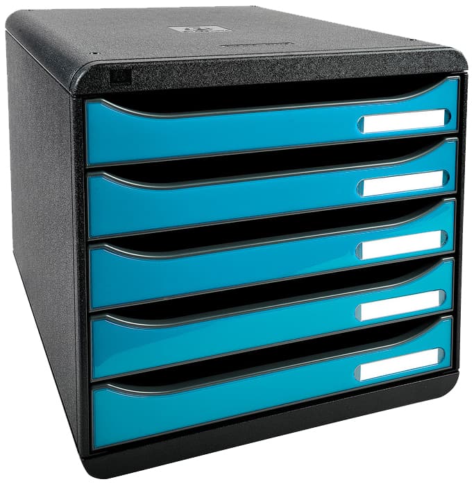 Exacompta Schubladenbox Big-Box Plus, 5 Schübe, Türkis