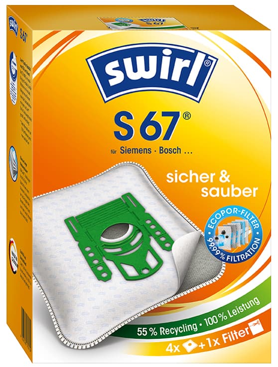Swirl Staubsaugerbeutel S 67, Mit Microporplus-Filter