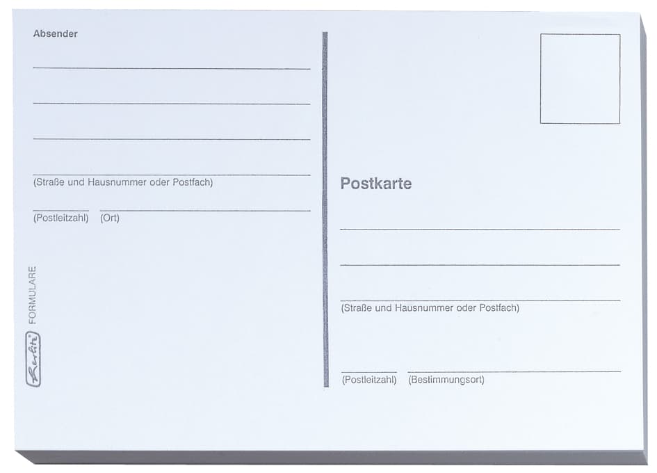 Herlitz Postkarten, Din A6, 170 G/Qm, Weiß