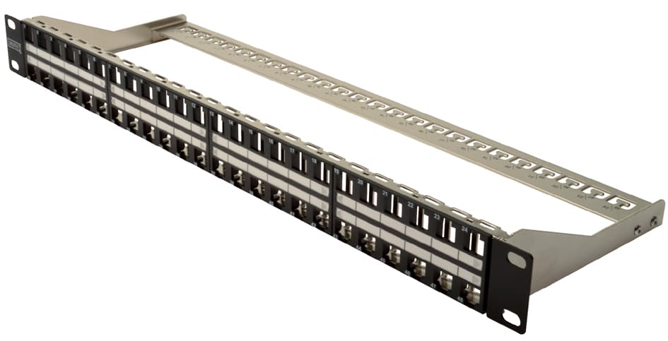 Digitus 19,  Modular Patch Panel Kat.6a, 48 Port, Schwarz