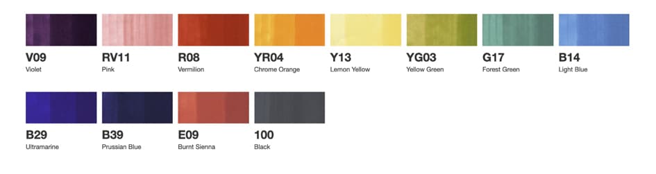 Copic Marker Classic, 12er Basis Set