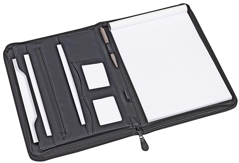 Rillstab Schreibmappe , Excellent De Luxe, , Din A4, Schwarz