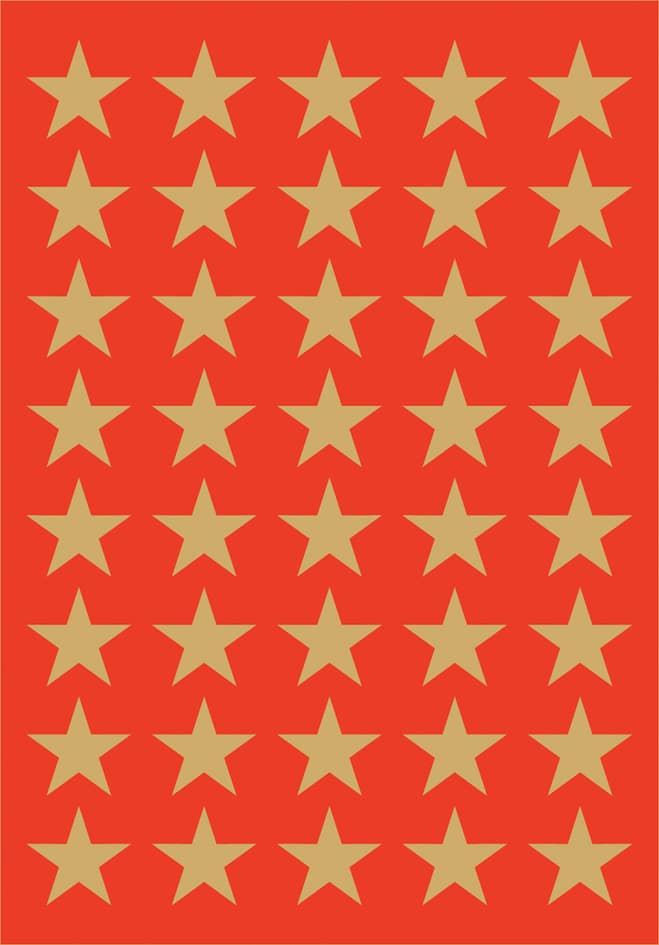 Herma Weihnachts-Sticker Decor , Sterne, , 13 Mm, Gold