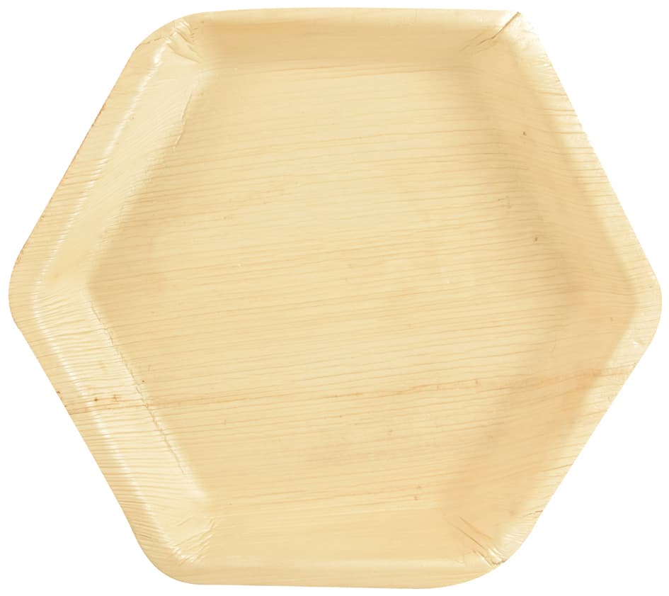 Papstar Palmblatt-Teller , Pure,  6-Eckig, 235 X 30 Mm, 25er