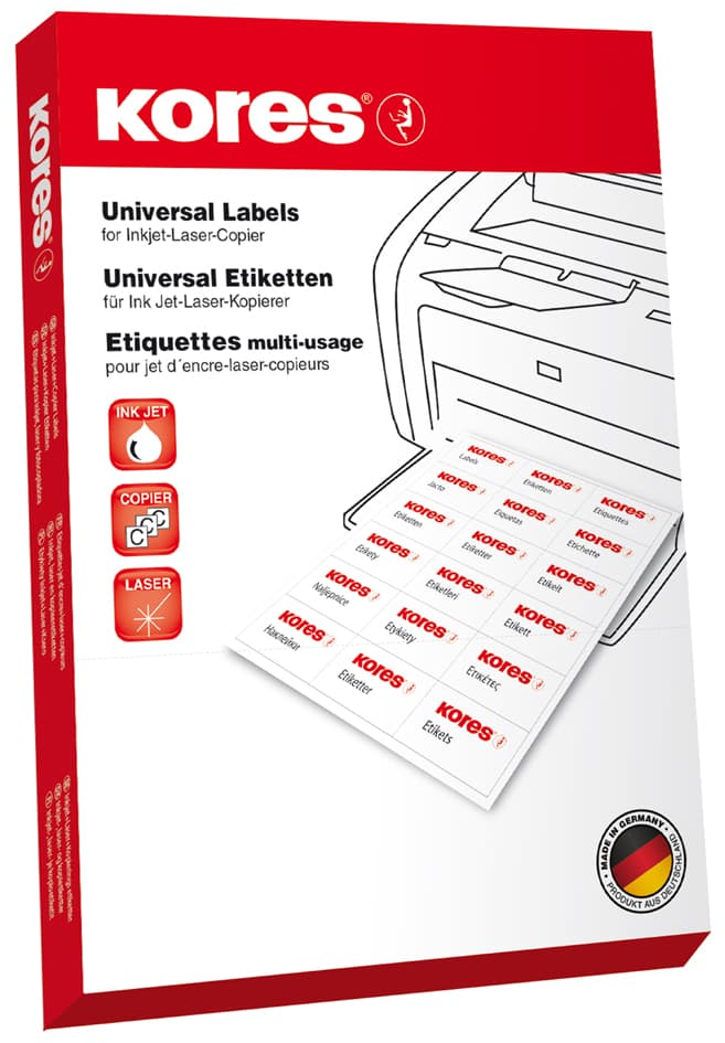 Kores Ordnerrücken-Etiketten, 190 X 58 Mm, Weiß-Opak