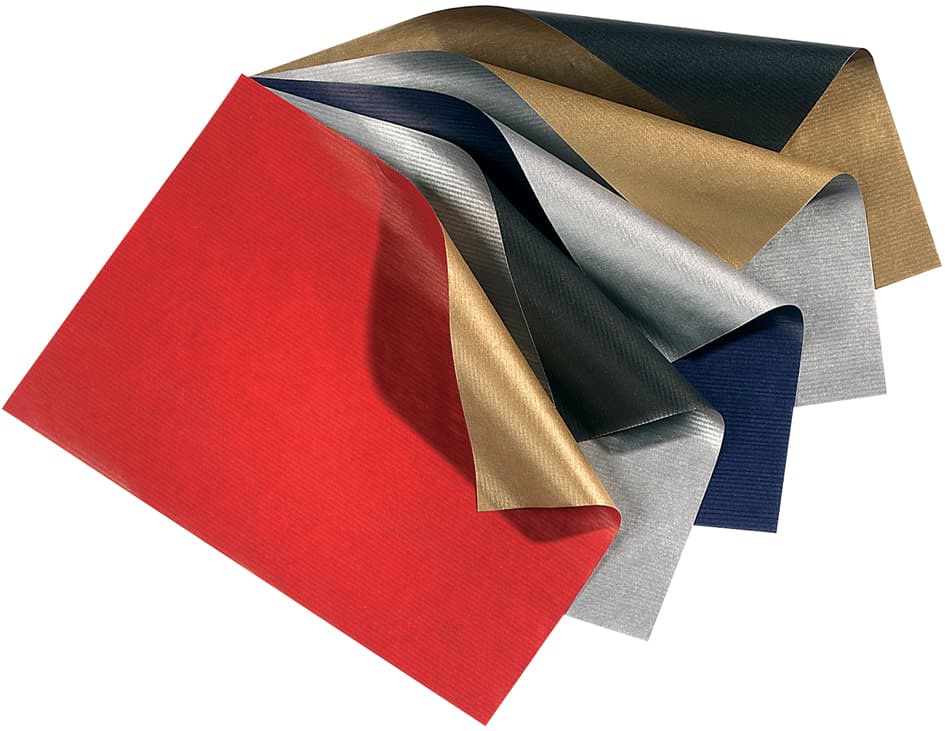 Folia Weihnachts-Geschenkpapier , Bicolor, , Silber/Gold
