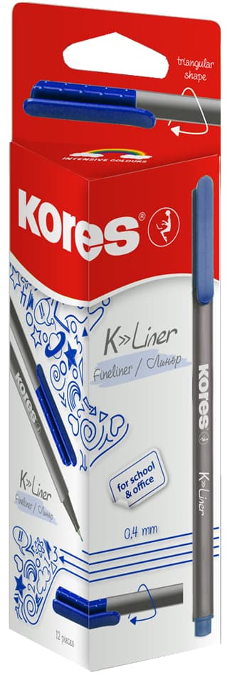 Kores Fineliner , K-Liner, , Strichstärke: 0,4 Mm, Schwarz