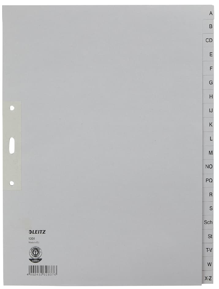 Leitz Tauenpapier-Register, A-Z, A4 Überbreite, 20-Teilig