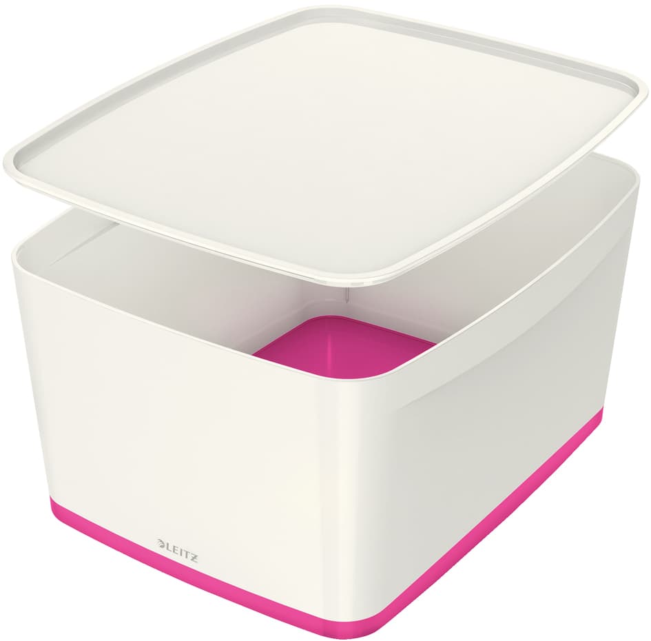 Leitz Aufbewahrungsbox My Box, 18 Liter, Weiß/Pink