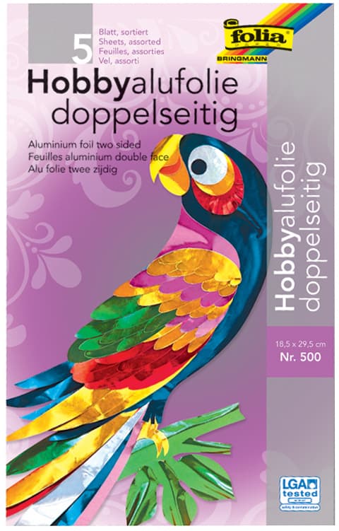 Folia Alu-Bastelfolie, 185 X 295 Mm, 5 Blatt In Bastelmappe