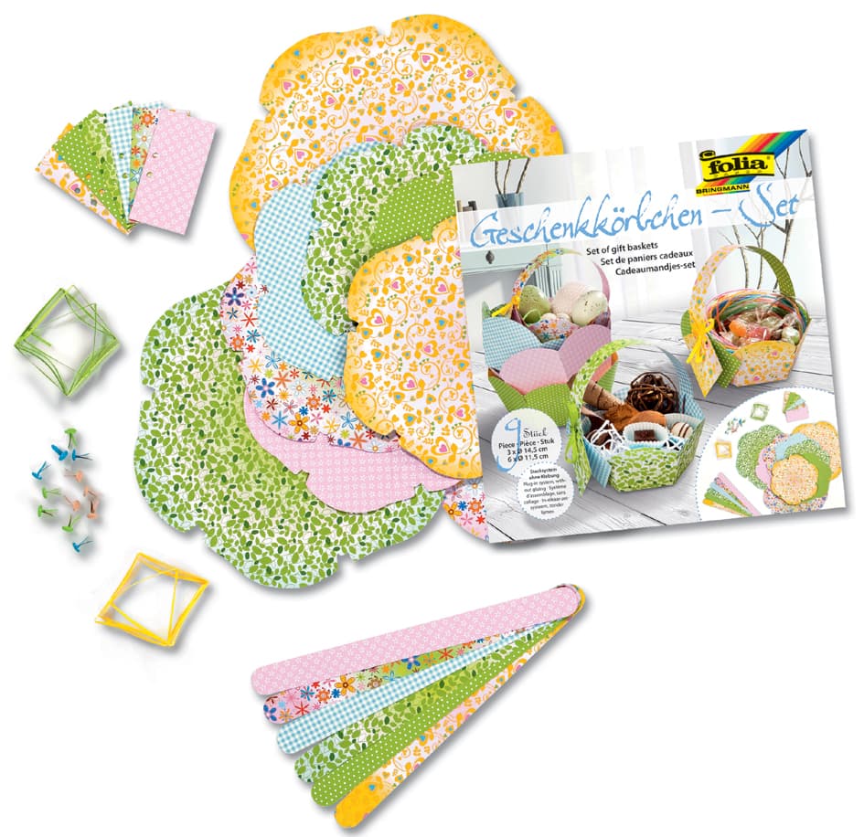 Folia Geschenkkörbchen-Bastelset, 9 Körbchen