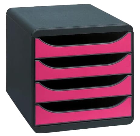 Exacompta Schubladenbox Big-Box, 4 Schübe, Himbeer