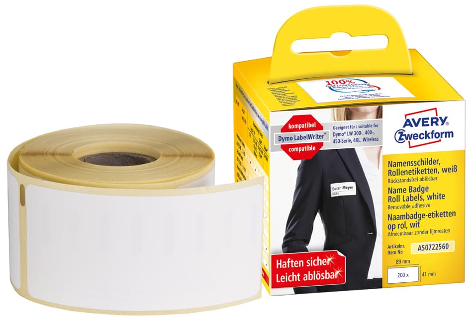 Avery Zweckform Rollenetiketten Namensschilder, 41 X 89 Mm