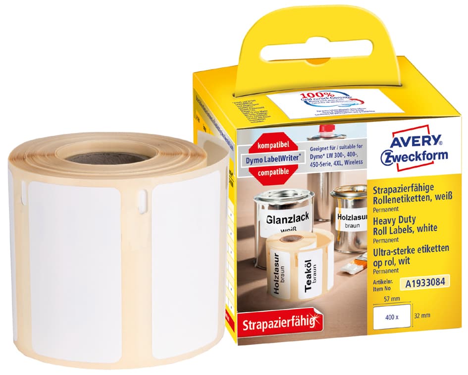 Avery Zweckform Strapazierfähige Rollenetiketten, 19 X 64 Mm