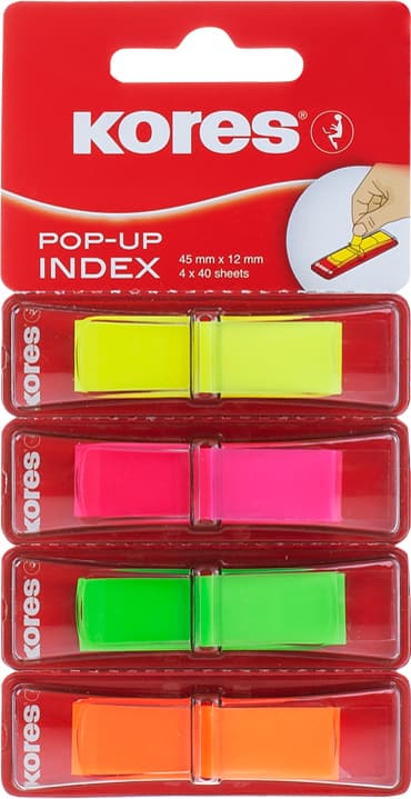 Kores Haftstreifen Pagemarker Pop-Up, 45 X 12 Mm, Sortiert