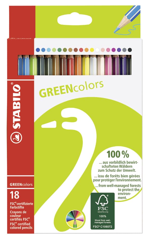 Stabilo Buntstifte Greencolors, 24er Kartonetui