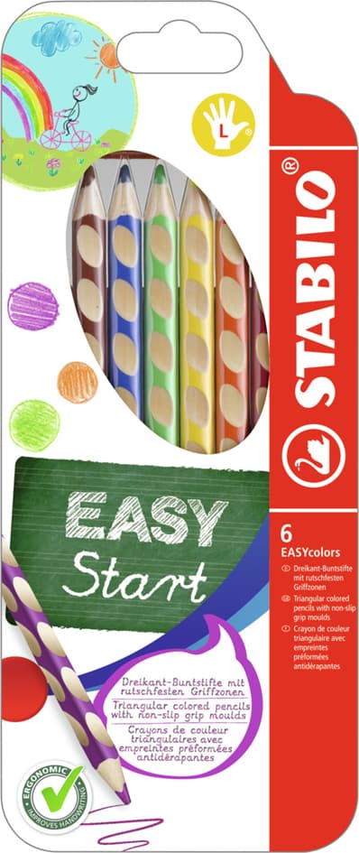 Stabilo Dreikant-Buntstifte Easycolors L, 6er Kartonetui