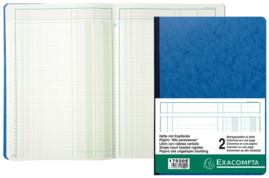Exacompta Spaltenbuch Din A4, 2 Spalten Je Seite