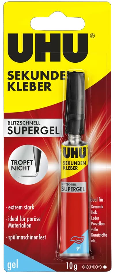 Uhu Sekundenkleber Supergel, Lösemittelhaltig, 10 G Tube