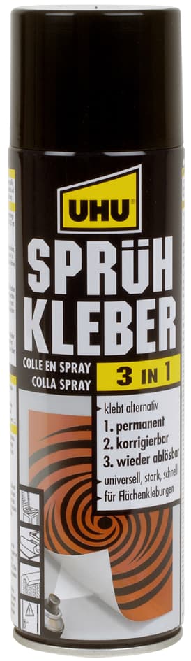 Uhu Sprühkleber 3 In 1, Wieder Ablösbar, 500 Ml Dose