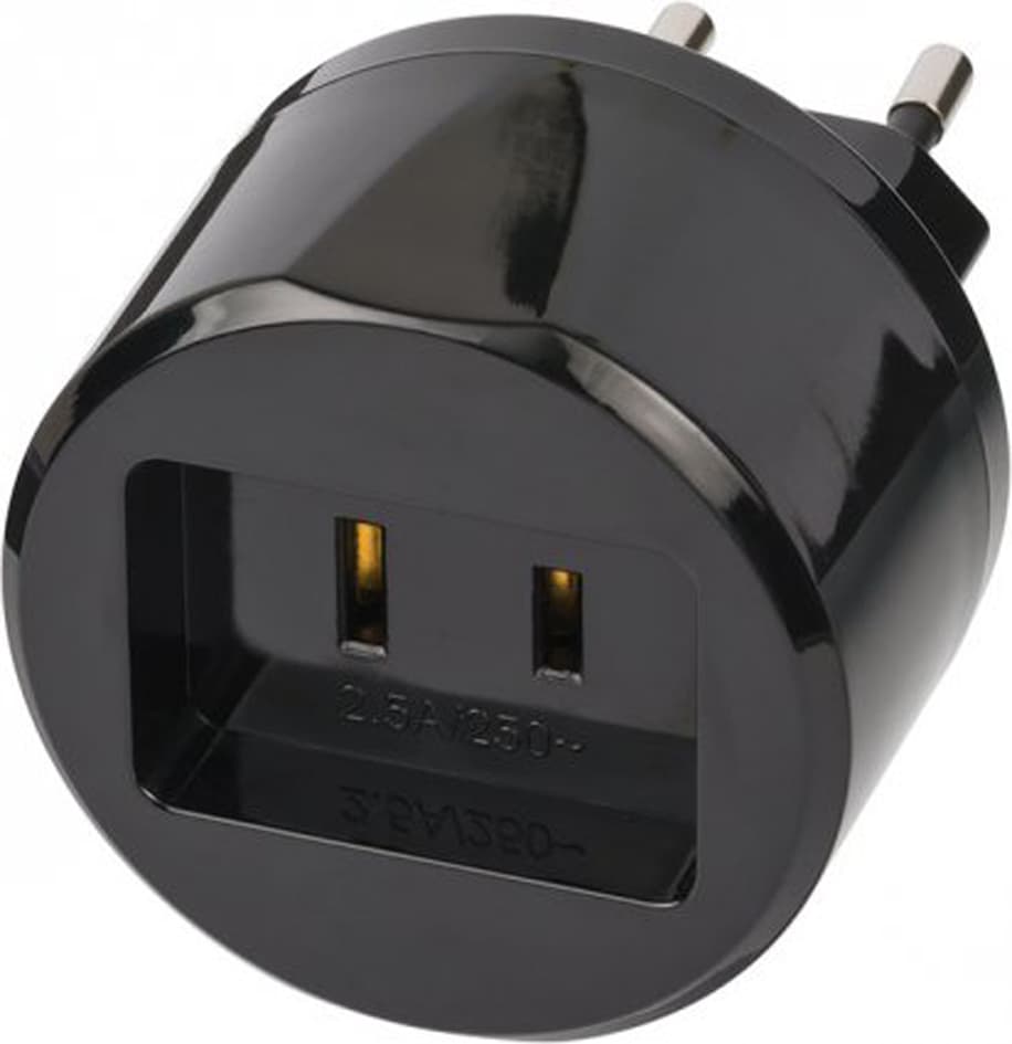 Brennenstuhl Reisestecker Usa / Eurostecker, Schwarz