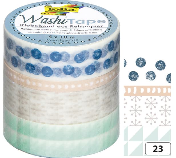 Folia Deko-Klebeband Washi-Tape Hygge, 4er Set