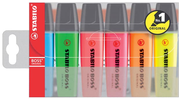 Stabilo Textmarker Boss Original, 4er Kunststoffetui