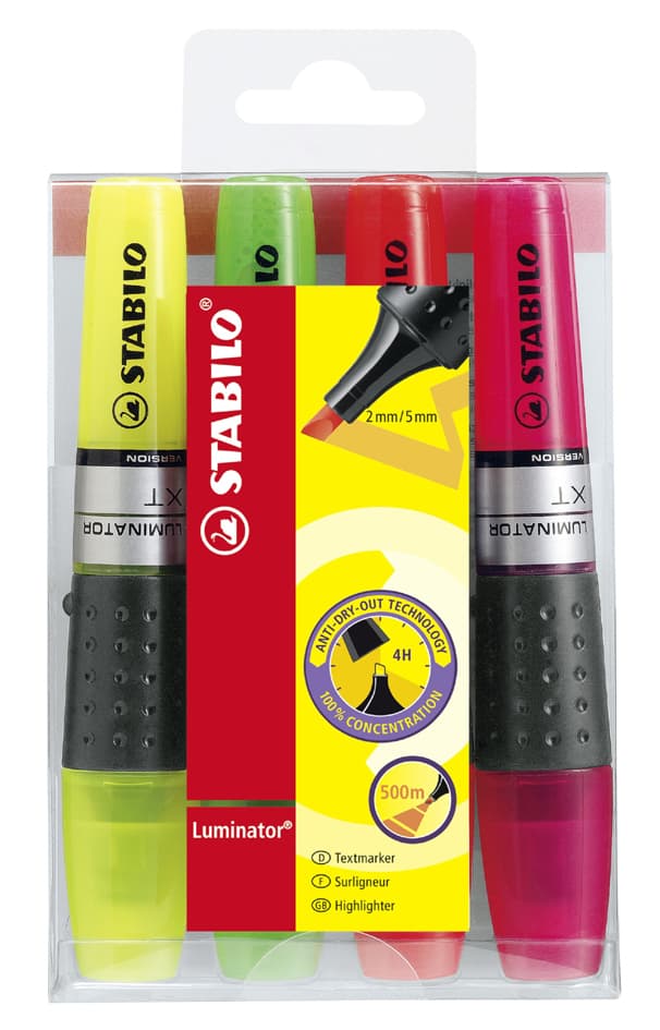 Stabilo Textmarker Luminator, 4er Pet-Etui