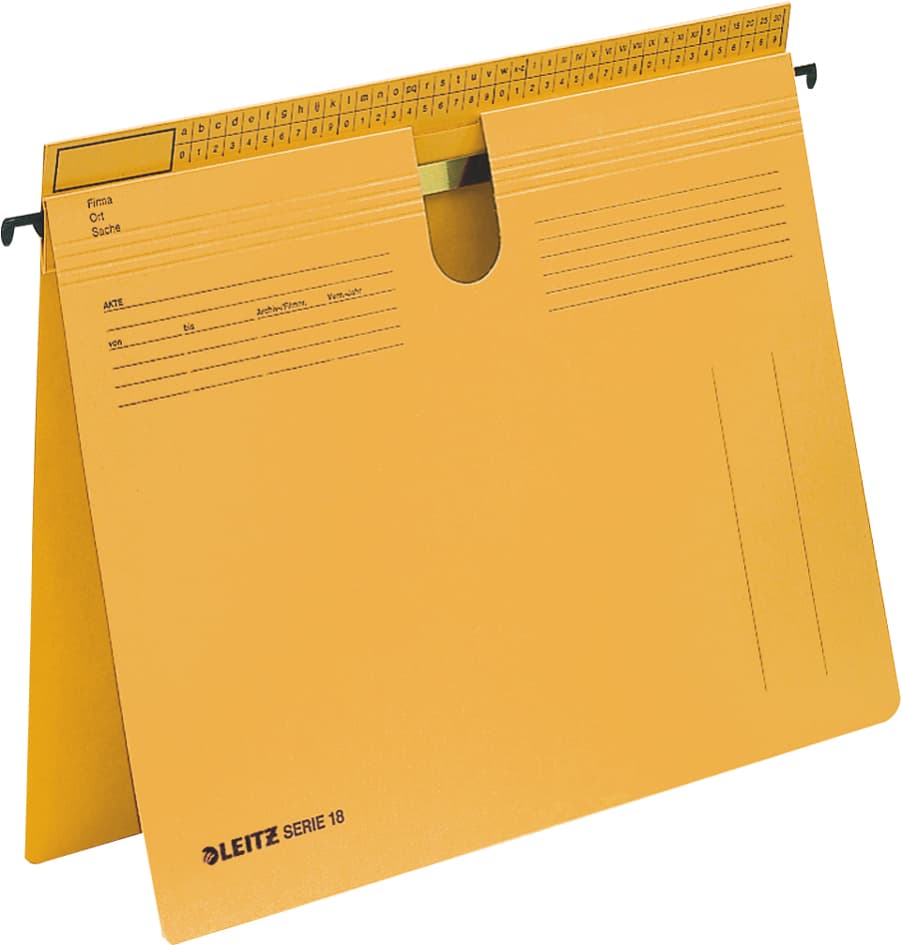 Leitz Serie 18 Hängehefter, Manilakarton 250 G/Qm, Gelb