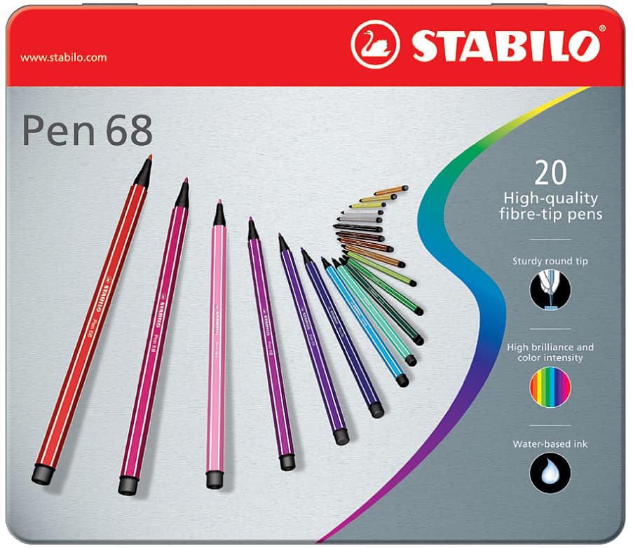 Stabilo Fasermaler Pen 68, 40er Metalletui
