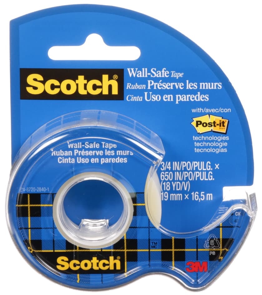Scotch Klebefilm , Wall-Safe, , Im Handabroller, 19mm X 16,5m