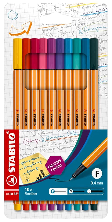 Stabilo Fineliner Point 88, 10er Kartonetui