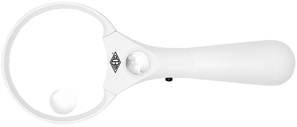 Wedo Profi-Lupe Mit Griff Und Led-Licht, Rund, Weiß/Schwarz