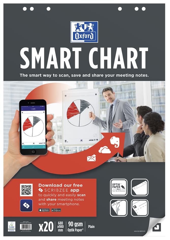 Oxford Flipchart-Block , Smart Chart, , Selbstklebend